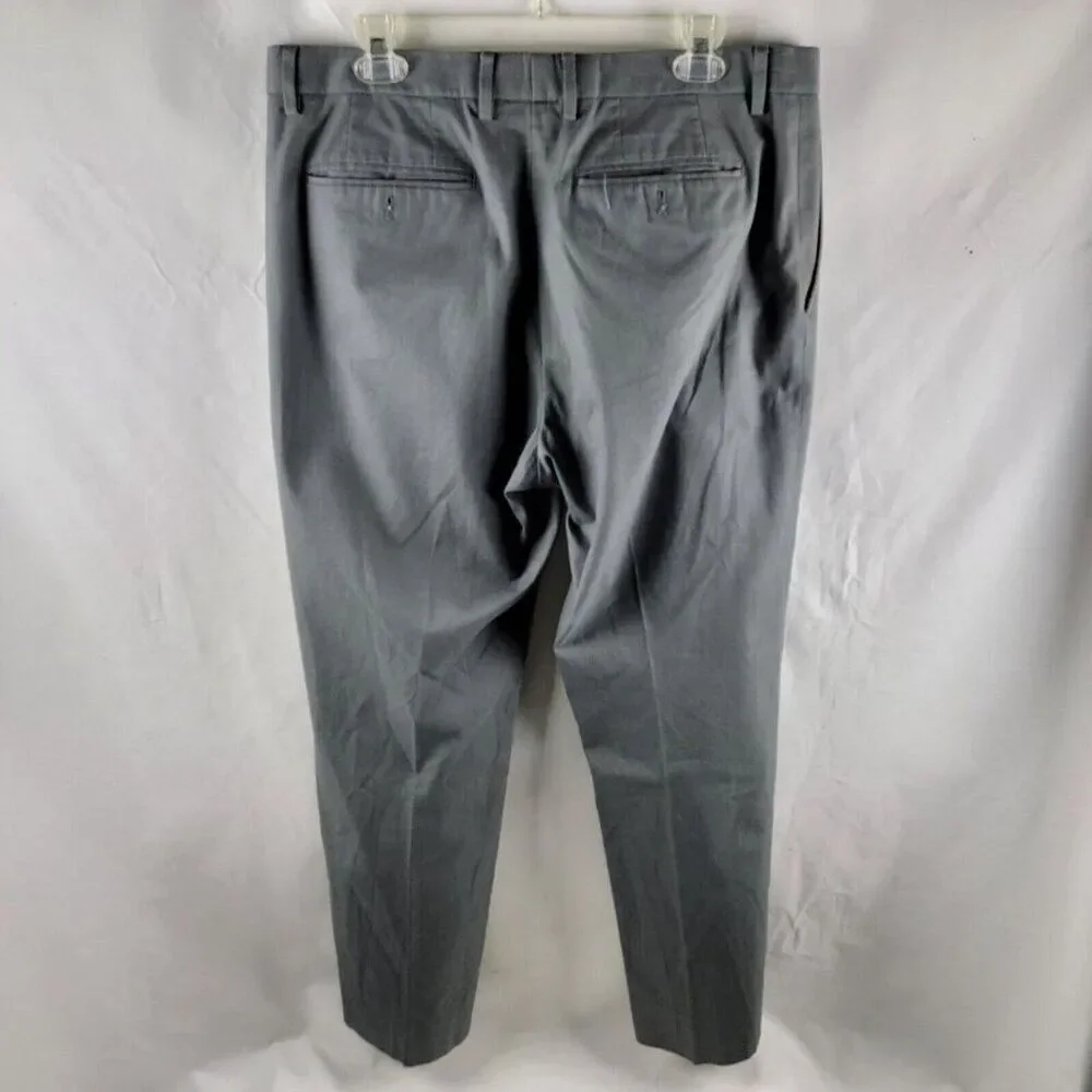 Banana Republic Dress Pants Mens 35x32 Gray Classic Fit Flat Front Cotton Blend